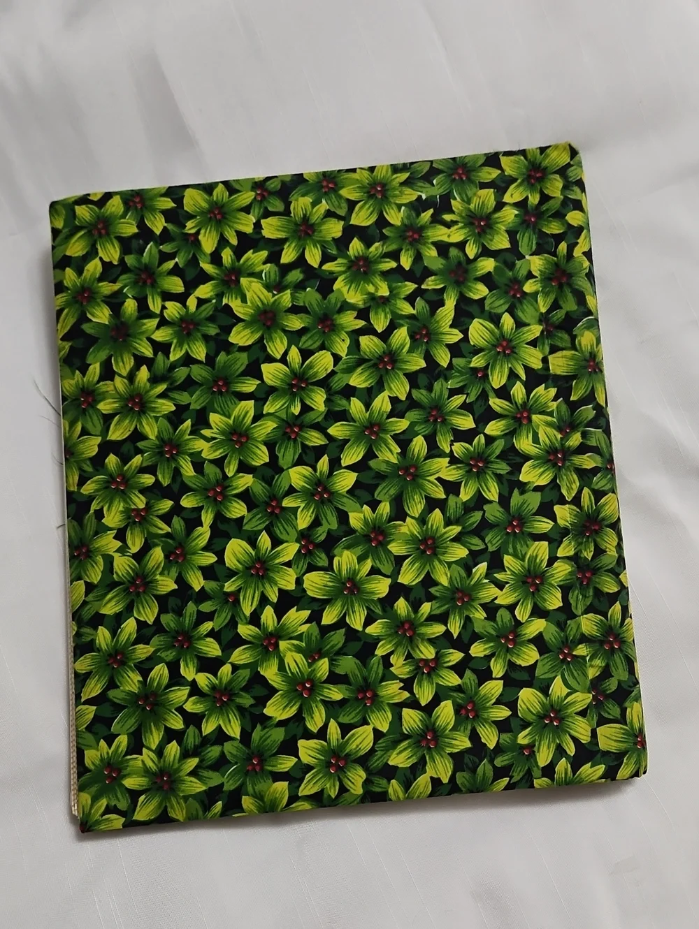 Vintage Green Floral Fabric Photo Album Scrap Book Spiral Bound Groovy